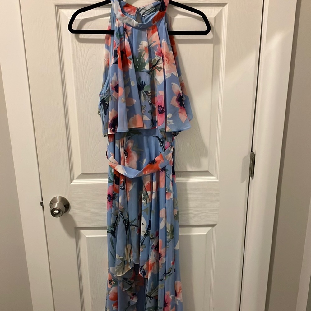 Eliza J Floral Halter High-Low Dress Size: 10
